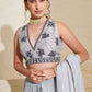 Aaria Grey Ruffle Saree