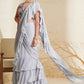 Aaria Grey Ruffle Saree