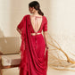 Layla Magenta Organza Ruffle Saree