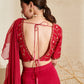 Layla Magenta Organza Ruffle Saree