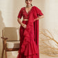Layla Magenta Organza Ruffle Saree