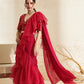 Layla Magenta Organza Ruffle Saree