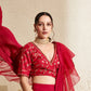 Layla Magenta Organza Ruffle Saree