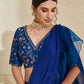 Layla Blue Organza Ruffle  Saree