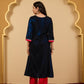 Blue Contrast Kurta Set