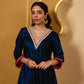 Blue Contrast Kurta Set