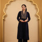 Navy Blue Yoke Kurta Set