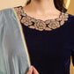 Navy Blue Rose Kurta Set
