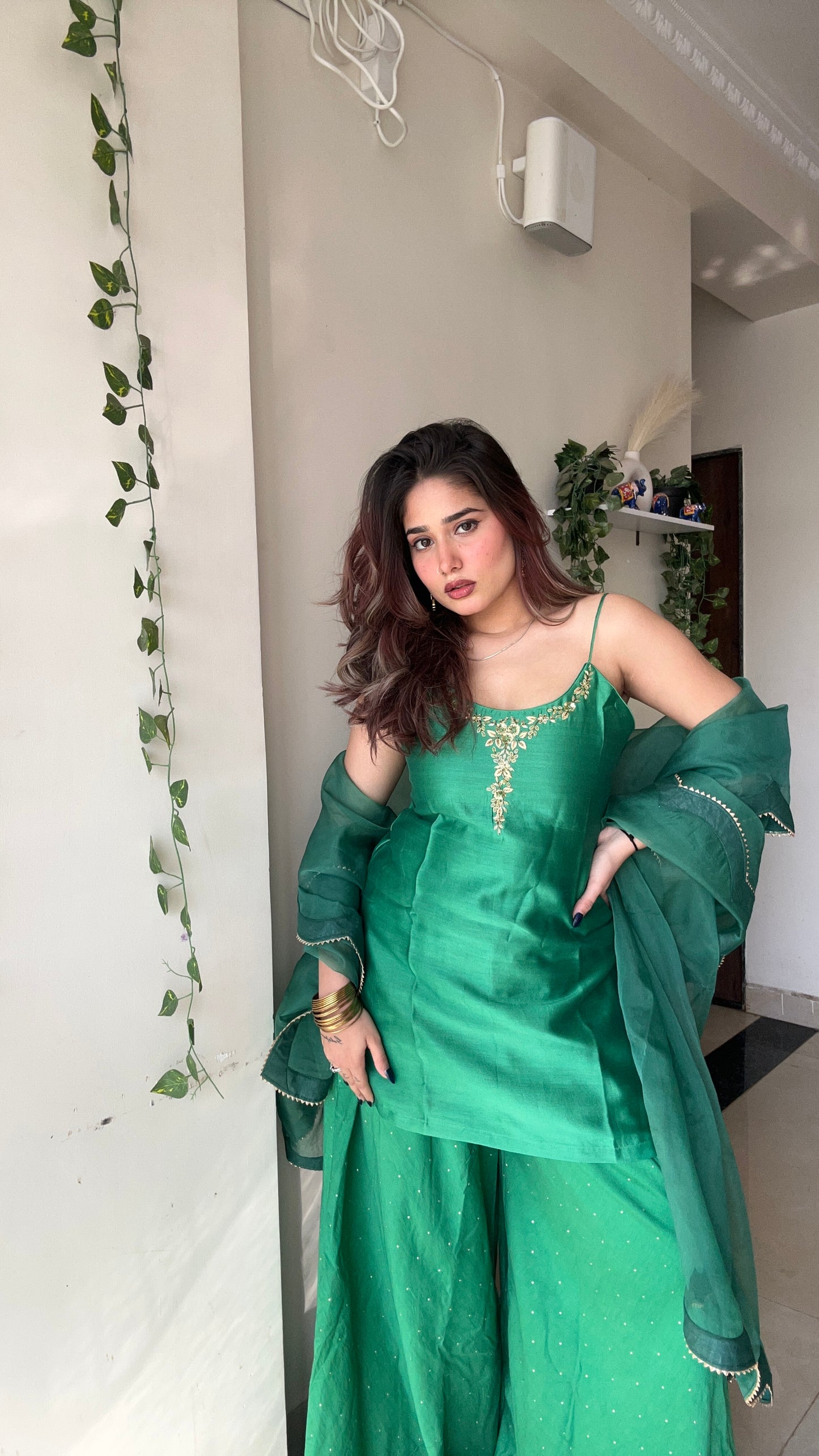 Heer Green Garara Set