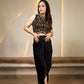 Esha Black Drape Skirt Set