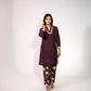 Wine Kurta Set