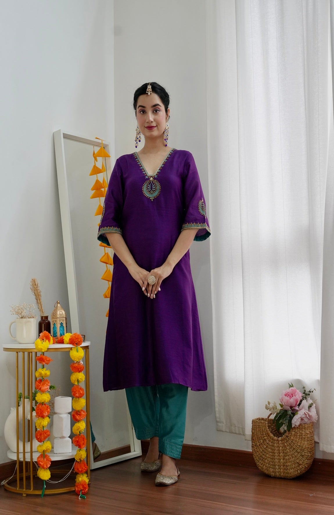 Chaand Purple Kurta set