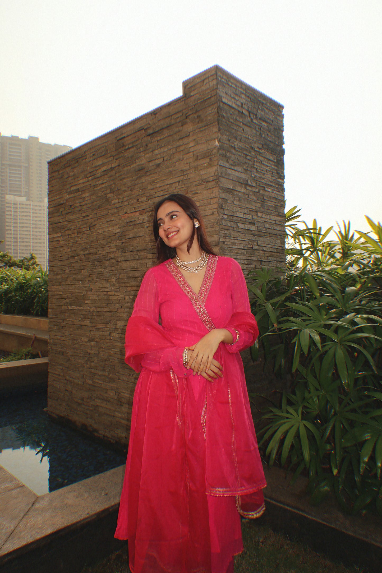Afreen Pink Angrakha Set