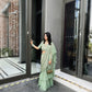 Layla Sage Organza Ruffle Saree